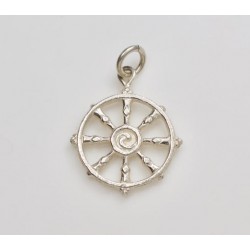 Roue du dharma en argent