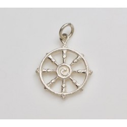 Wheel of dharma in silver