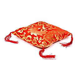 Red tibetan bowl cushion