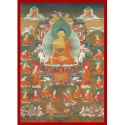Buddha and 16 arhats