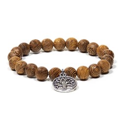 Bracelet en bois Wengé- Arbre de vie