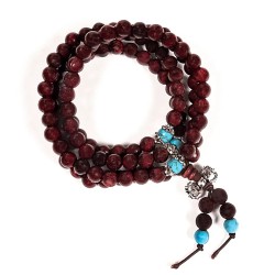 Wooden mala, ornamental beads & dorje