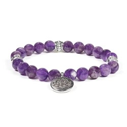 Bracelet améthyste médaillon Bouddha