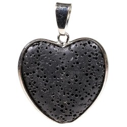 Pendentif Coeur Pierre de lave