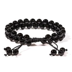 Bracelet Agate noire double...